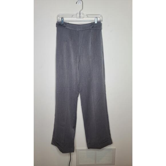 NWT Banned Retro grey high waisted wide leg cuffed hem pants - small - Picture 1 of 6